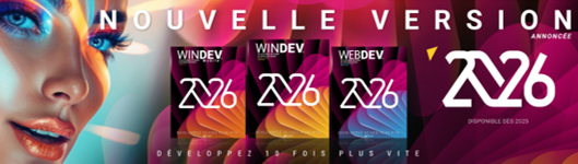 PCSOFT annonce la nouvelle version 2026 de notre outil de développement.

Comme à son habitude, PRONIS investira dans cette version afin d'améliorer nos logiciels ATOME et de vous faire profiter de nouvelles fonctionnalités. Nous testerons cette version fin 2025 afin d'être prêts au plus tôt en 2026.